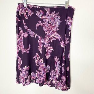 Worthington Purple Paisley Skirt Vintage Y2K